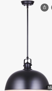 Canarm Polo Black Dome Pendant Light