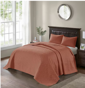 lot 43448 image: Madison Park 3-Piece Clay Red King Bedspread Set