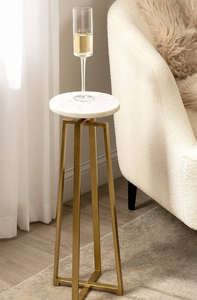 lot 43454 image: Kate and Laurel Zia Marble Drink Table