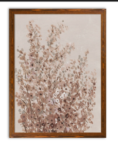 lot 43457 image: Set of 2-Rustic Wildflowers Framed Canvas Art