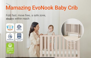 lot 43460 image: Mamazing EvoNook 6-in-1 Convertible Mini Crib