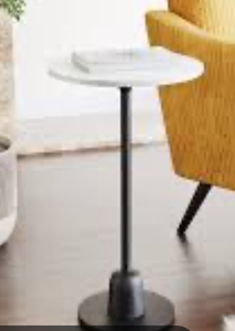 lot 43461 image: Round Marble Top Bistro Table
