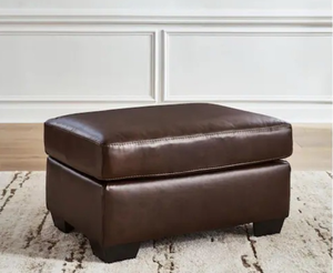 lot 43462 image: Brown Leather Storage Ottoman