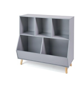 lot 43490 image: Item pictured is not the actual model design.  Look at all descriptions.  5-Bin2door Storage Cubby Unit