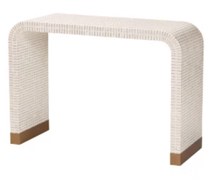 lot 43505 image: Mother of Pearl Capiz Shell Console Table
