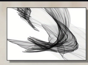 lot 43507 image: Black and White Abstract Swirl Canvas Print