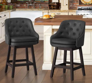 lot 43512 image: OrangeOne Geman 39-inch Tufted Bar Stools - Set of 2