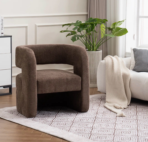 lot 43990 image: Modern Curved Boucl� Accent Chair