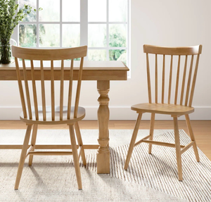 lot 43995 image: Transitional High Back Spindle Dining Chairs - Set of 2