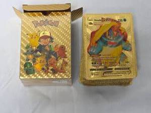 Brand new Pokemon Gold Foil Trading Card Set. Opened box to show contents.