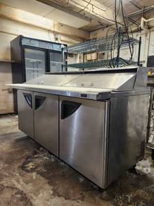 lot 3737 image: Commercial Stainless Steel Prep Table with Refrigerated Base