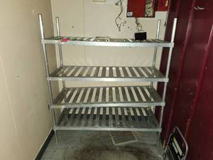lot 3742 image: Commercial 4-Tier Aluminum Storage Rack