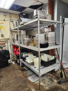 lot 3749 image: Commercial 3-Tier Restaurant Stainless Steel Storage Shelving Unit