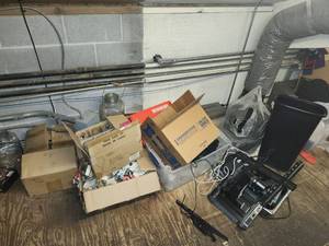 lot 3771 image: Assorted Lot W Glass Drinkware, Sauce Bottles, Storage Bin, and More