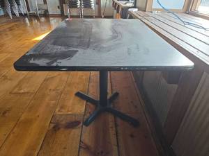 lot 4217 image: Black Restaurant Table With X Base
