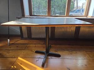 lot 4221 image: Commercial Restaurant Dining Table with Pedestal Base