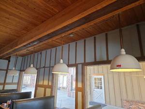 lot 4236 image: Industrial Dome Pendant Light - Set of 4