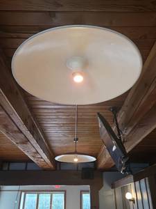lot 4237 image: Mid Century Modern UFO Pendant Light - Set of 2