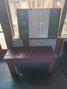 lot 4243 image: Assorted Lot W Bench, Chalkboard and Whiteboard