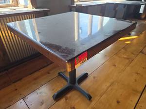 lot 4276 image: Commercial Restaurant Table with X-Base Stand