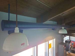 lot 4295 image: Industrial Dome Light Fixture - Set of 2