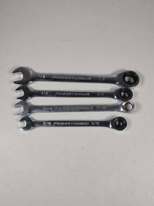 lot 273 image: Power Torque Ratcheting Combination Wrench Set - 4 Pieces