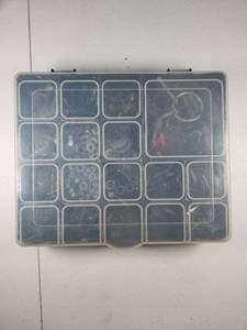 lot 309 image: Hardware Storage Box with Assorted Fasteners