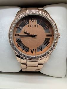 FOLIO brand Rose Gold Crystal Watch