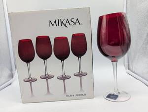Mikasa Ruby Jewels Wine Glasses Set of 4
