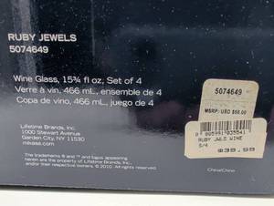Mikasa Ruby Jewels Wine Glasses Set of 4
