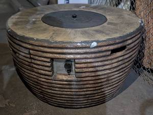 lot 99208 image: Outdoor Gas Fire Pit Bowl Set with Lava Rocks