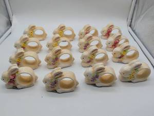 lot 99627 image: Ceramic Easter Bunny Candle Holders