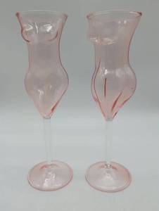 lot 99656 image: Pink Female Form Champagne Glasses Set of 2