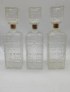 lot 99657 image: Cut Glass Decanter Set with Cork Stoppers