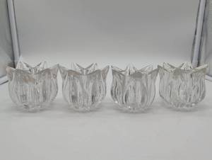 lot 99665 image: Crystal Tulip Votive Candle Holders Set of 4