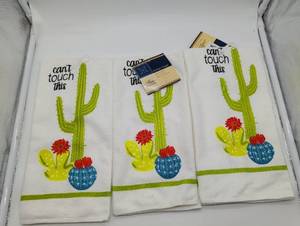 lot 99673 image: Cant Touch This Cactus Kitchen Towels