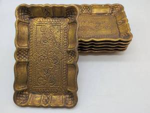 lot 99674 image: Set of 6 Italian Florentine Gold Small Trays