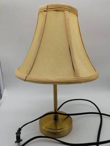 lot 99675 image: Brass Table Lamp with Cream Bell Shade