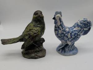 lot 99679 image: Decorative Bird Figurine Set - Blue & Green