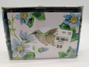 lot 99682 image: Hummingbird Blue Floral Note Card Set