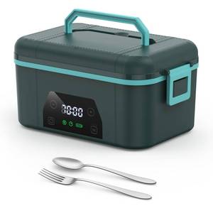 BOSPEWTSE Cordless Heated Lunch Box, Smart Timer Automatic Heating Food Warmer for Adults, 5.5-Cup Portable Electric Lunch Container with Handheld Insulated Bagï¼Dark Blueï¼ - Retail: $117