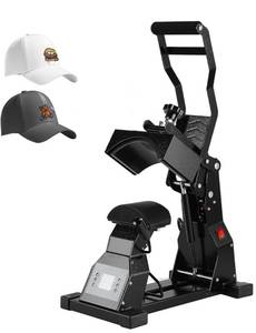 lot 3608 image: Hat Heat Press Machine for Caps with 2pcs Interchangeable Platens -Black