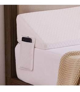 lot 3610 image: Homemate King Size(76x10x6) Bed Wedge Pillow for Headboard - Bed Gap Filler(0-8) - Triangle Bloster Pillow Wedge - White