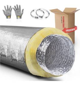 lot 3619 image: 10 Inch Insulated Duct,10 inch Insulated Flexible Duct 25 Feet Long R-4.2,Insulation AC Flex Duct, for Heavy Duty HVAC & Exhaust Ductwork