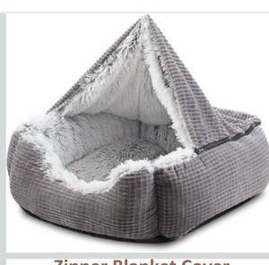 lot 3621 image: MIXJOY Dog Beds for Medium Dogs, Rectangle Cave Hooded Blanket Puppy Bed