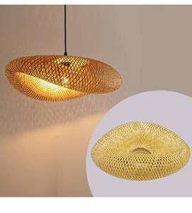 lot 3629 image: 23.62 Bamboo Light Shade,Hand-Woven Bamboo Rattan Hanging Lamp Shade Wicker Chandelier Shade,for Dining Living Bedroom Kitchen Farmhouse 1-Pack