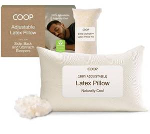 lot 3659 image: Coop Home Goods Adjustable Latex Pillow Queen,