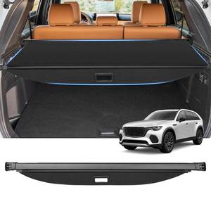 lot 3679 image: Cargo Cover for Mazda CX70CX90 2024 2025, Trunk Cover for 2025 Mazda CX-70 Tonneau Cover 2024 CX-90 Retractable Security Shield Shade Cover Carbon Fiber Texture