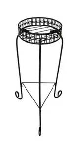 lot 3682 image: allen  roth 27.3-in H x 10-in W Black IndoorOutdoor Round Steel Plant Stand