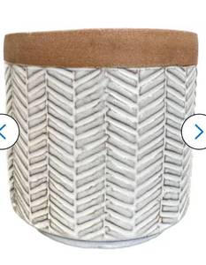 lot 3683 image: Global Outdoors Round 9.8-in W x 9.8-in L White Ceramic Indoor Planter